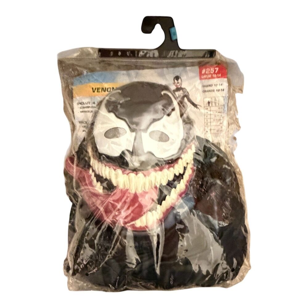 Marvel Venom Costume Child Large 12-14 Padded Jumpsuit Mask Gloves Complete - Picture 11 of 16